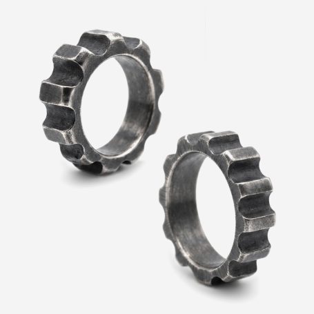 Anillo Engranaje Plata Envejecida